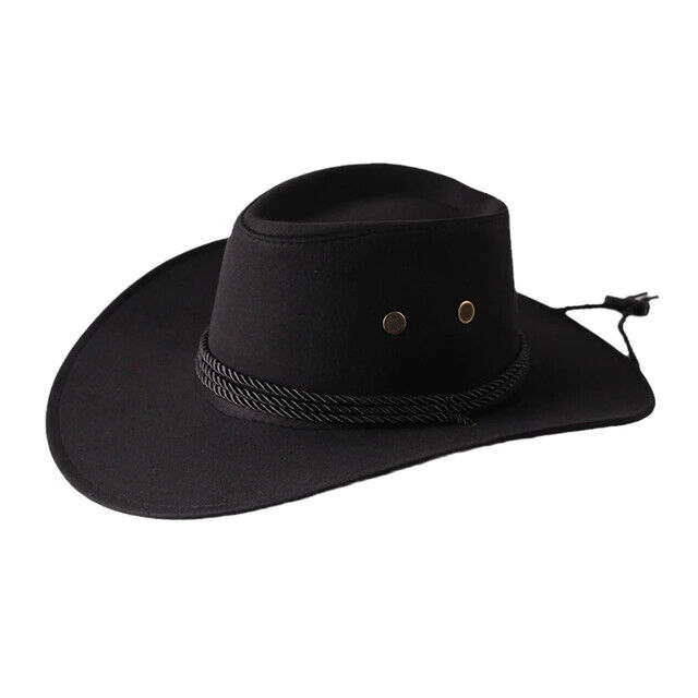 Moderiktig buckethatt i konstläder, cowboy Fedora-hatt, utomhushatt med bred brätte_voghion.com