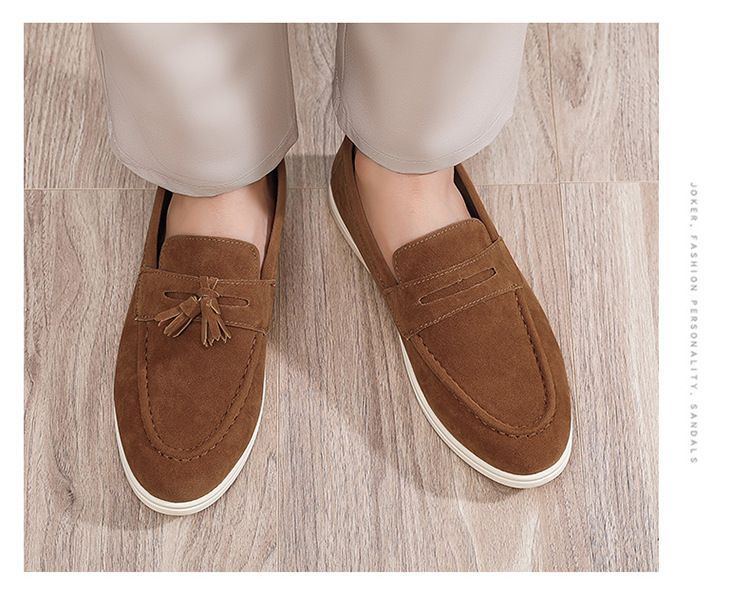 SHLIANG Fashion Plus Size Men's Shoes Retro British Style Slip-On Loafers Casual Soft Bottom Lazy Man's Shoes Breathable Round Toe Non-Leather Y0665_voghion.com