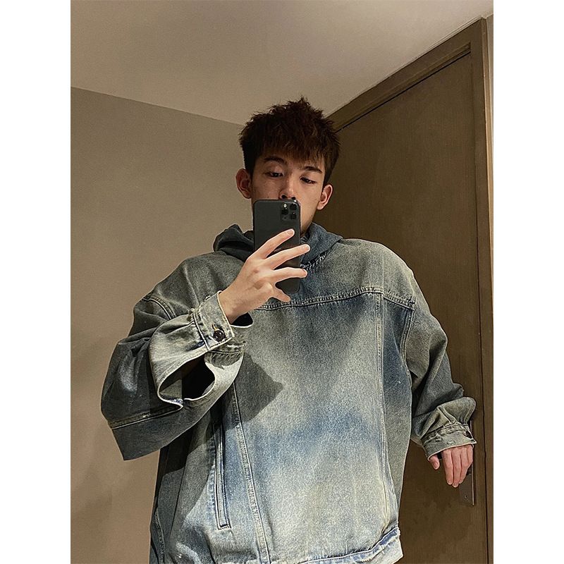 Nova jaqueta de trabalho retrô de outono e inverno com design de pulôver, blusa jeans, jaqueta masculina casual e de alta qualidade_voghion.com