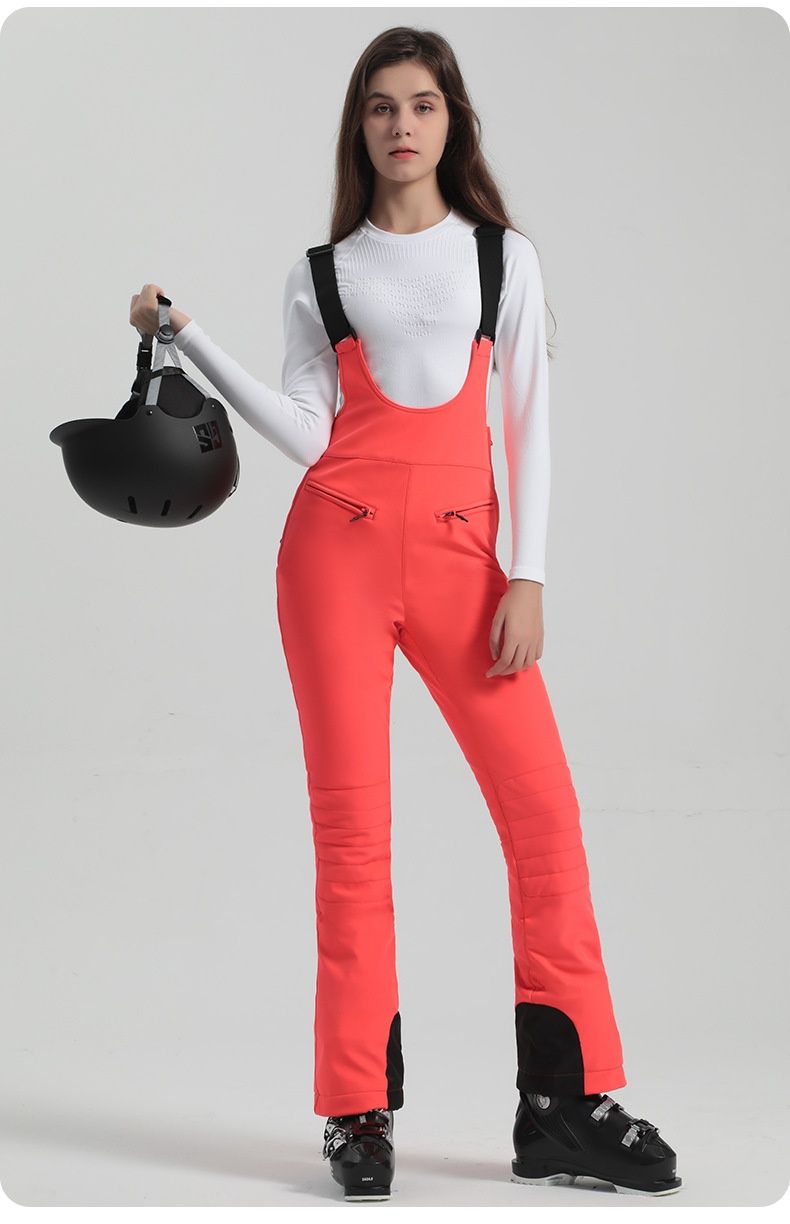 001 Nieuwe damesski met banden, dubbel board, cross-border, rekbaar, slim fit, winddicht, waterdicht, outdoor zwart warm_voghion.com