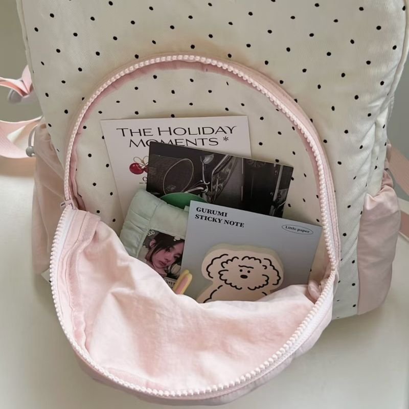 Women's Cute Bow Polka Dot Backpack, 2025 New Model_voghion.com