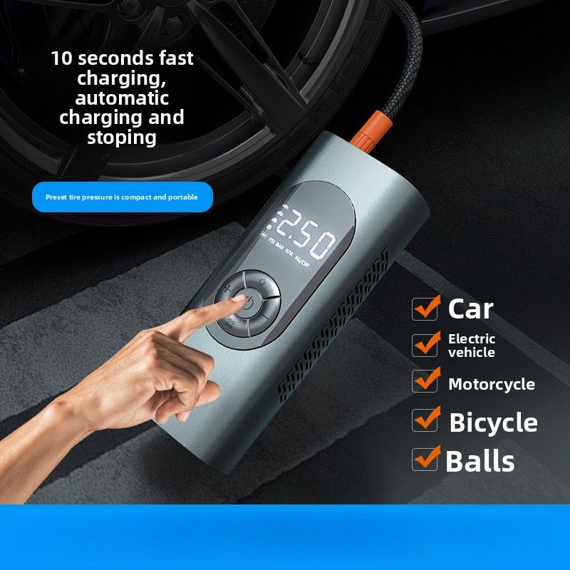 Intelligent Digital Display Tire Inflation, Wireless Charging, Electric Pump For Automobiles, High-power Vehicle Air Pump Cylinder_voghion.com