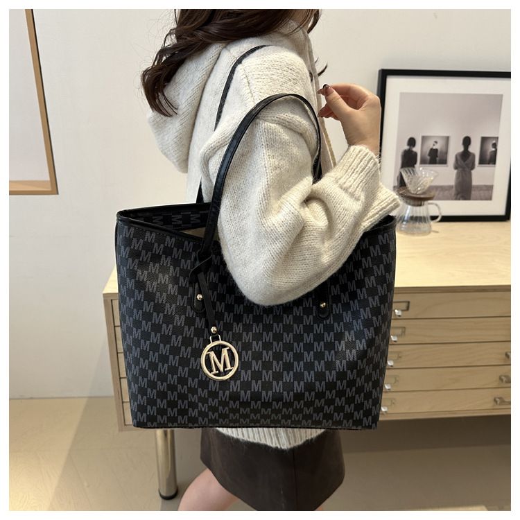Borsa da ascellare grande da donna Do&thin - Borsa a tracolla alla moda per lavoro e uso quotidiano, morbida pelle PU con doppi spallacci_voghion.com
