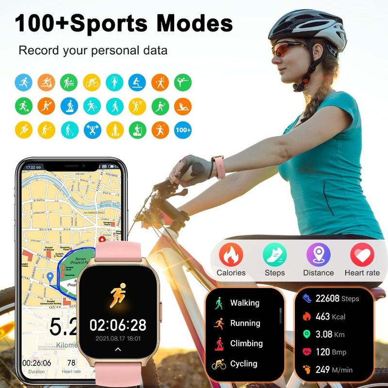 Smartwatch für Männer und Frauen, Fitness: Laufen, Smartwatches für Männer, digitale Herrenuhren, Anrufe annehmen, wasserdichte Smartwatch_voghion.com