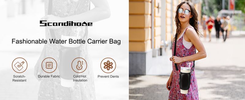Custodia per bottiglia d'acqua portatile fresca e semplice in stile estivo, borsa per cellulare, tazza anticaduta e antiscottatura di grande capacità_voghion.com