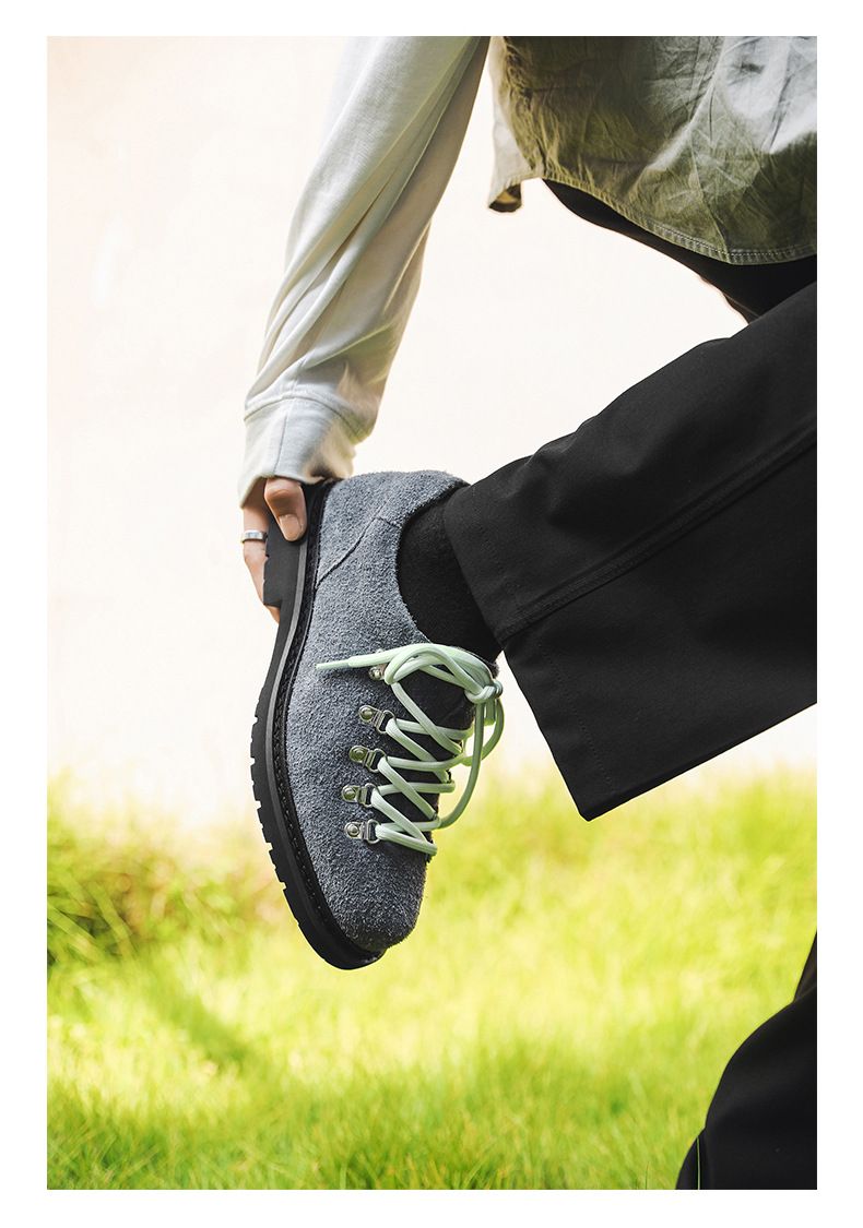 Men's Casual Streetwear Derby Shoes With Thick Sole & Color Blocking Design - Comfortable For Business & Outdoor Wear_voghion.com