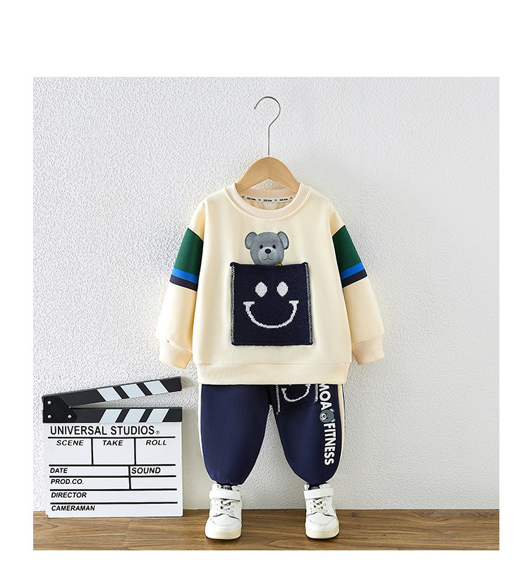 Jungen Pullover 2023 Frühling Herbst Neue Kinder Kleidung Lässige und Modische Zwei Stück Set_voghion.com