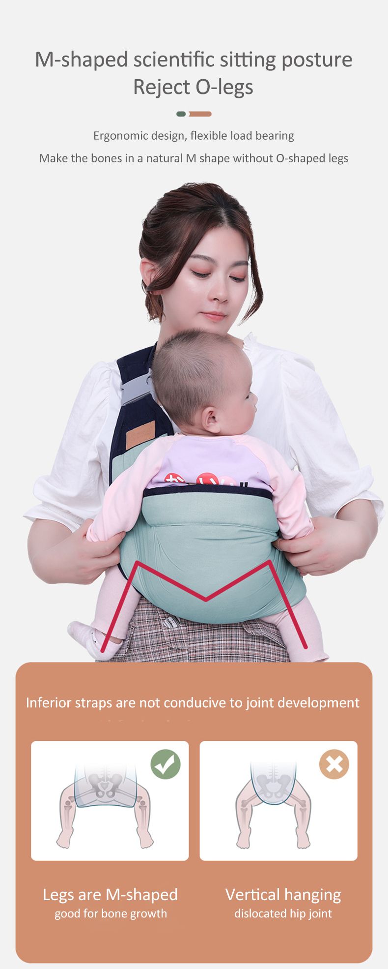 Mochila para carregar bebê, cinto, recém-nascido, porta-malas, bolsa de fraldas, suporte frontal universal para chupeta, produtos infantis_voghion.com