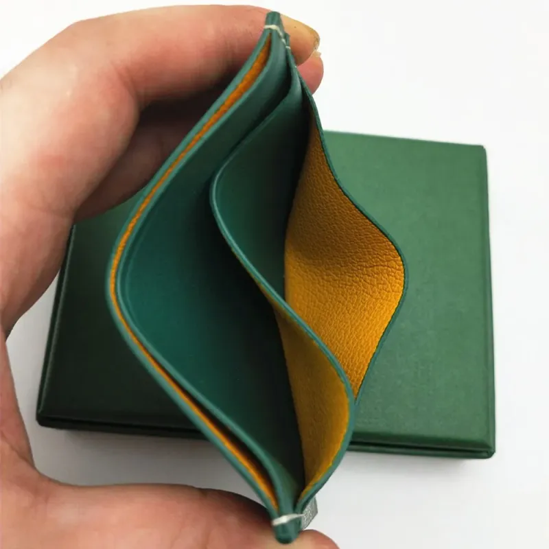 New Men Women Credit Card Holder Coated Canvas With Real Leather Pocket Mini Slim Wallet With Box_voghion.com