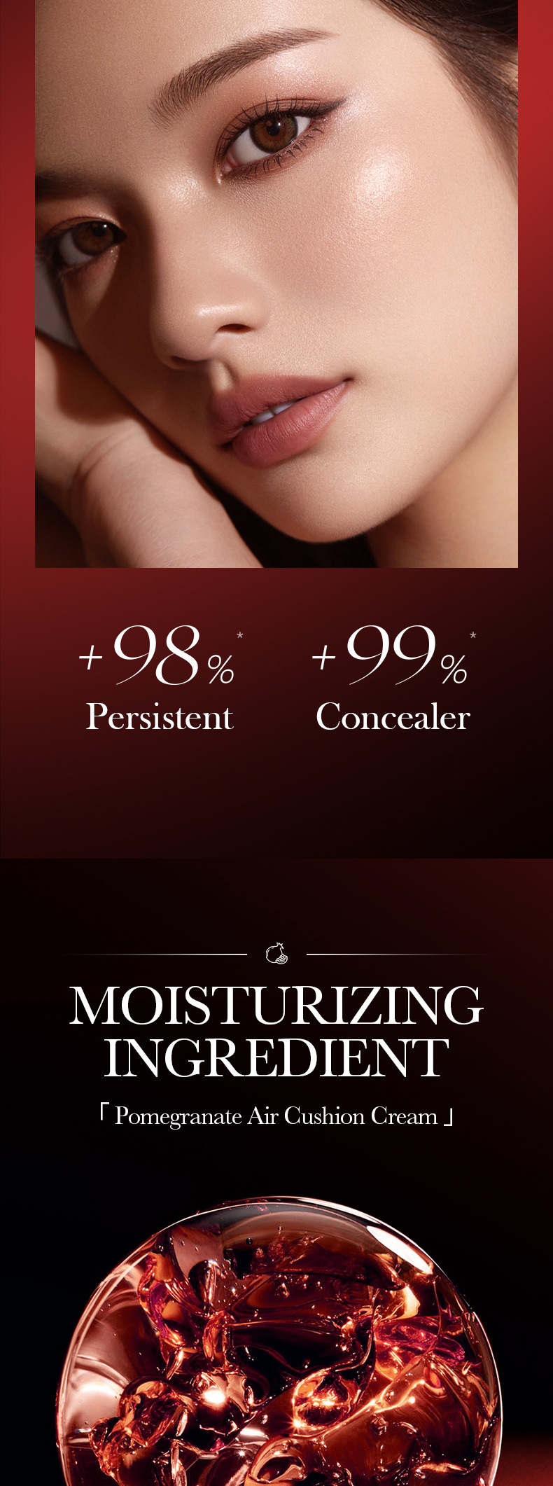 Trucco completo inglese SADOER correttore al melograno, crema idratante a forma di fungo, BB Cream_voghion.com