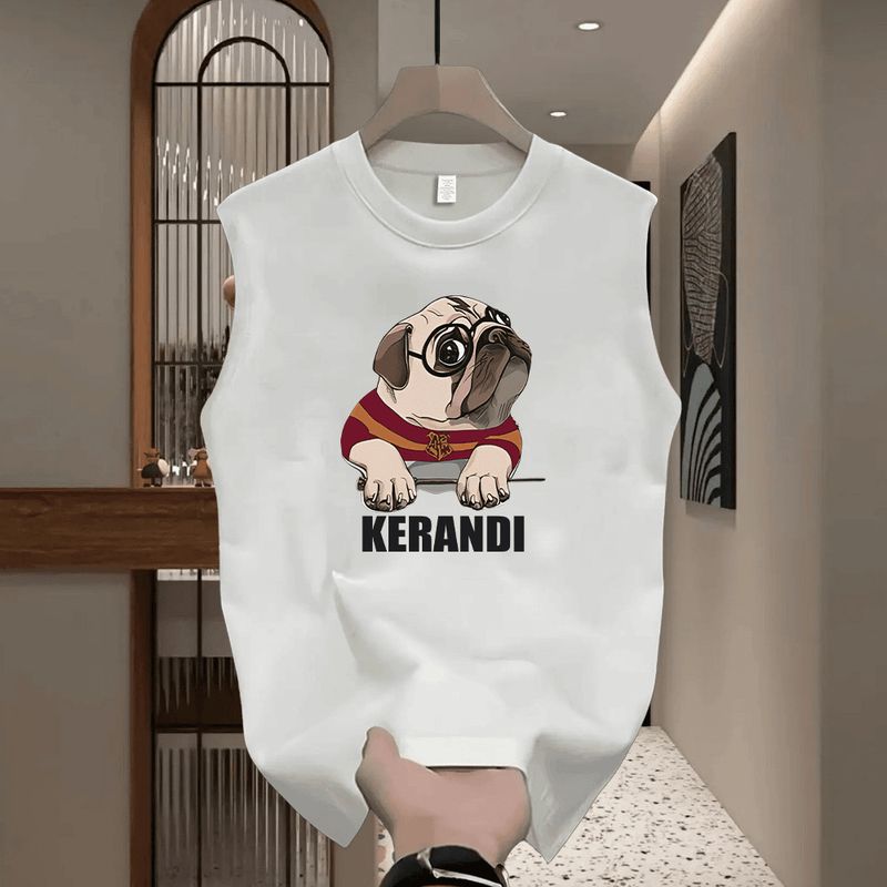 Herenkleding Puur katoenen mouwloos T-shirt Zomer Nieuw in Trend Vest Sport Hardloopvest Top Kleding_voghion.com