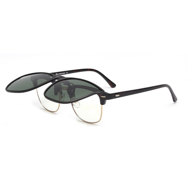 JM Übergroße polarisierte Sonnenbrille zum Anklipsen, modisch, quadratisch, für Damen und Herren, groß, zum Aufklappen, UV400_voghion.com