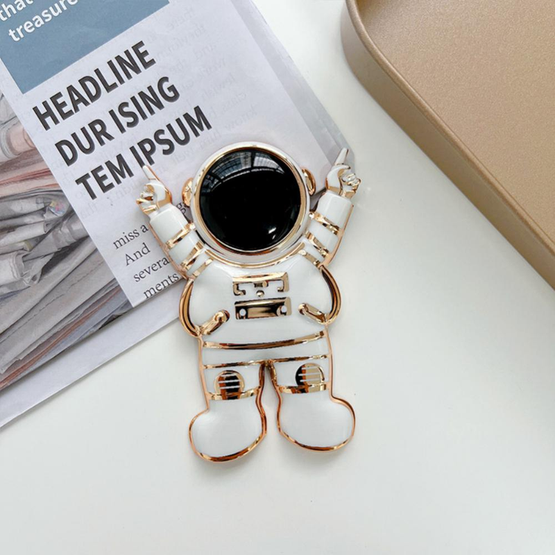 Astronaut Electroplated Mobile Phone Holder Cartoon Finger Ring Holder Three-dimensional Support Lazy Phone Holder For Desk_voghion.com