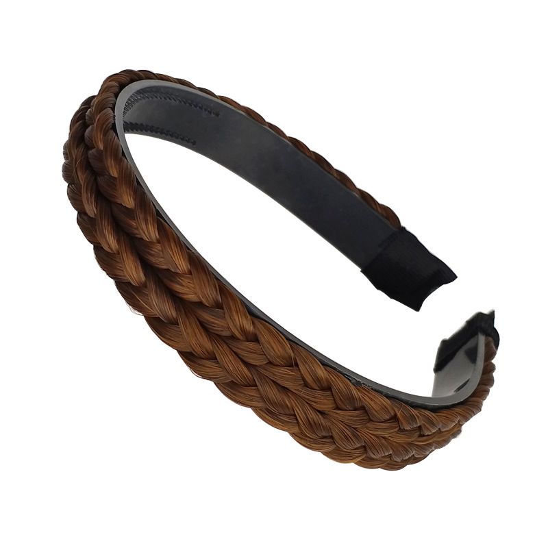 Rutschfest Fëschgrat-Flecht-Perücke-Flecht-Stirband-Stirband fir Fraen, geflochtene Hoer-Twist-Stirband, Gesiichtswäsch-Hoeraccessoiren, Hoerbündel_voghion.com