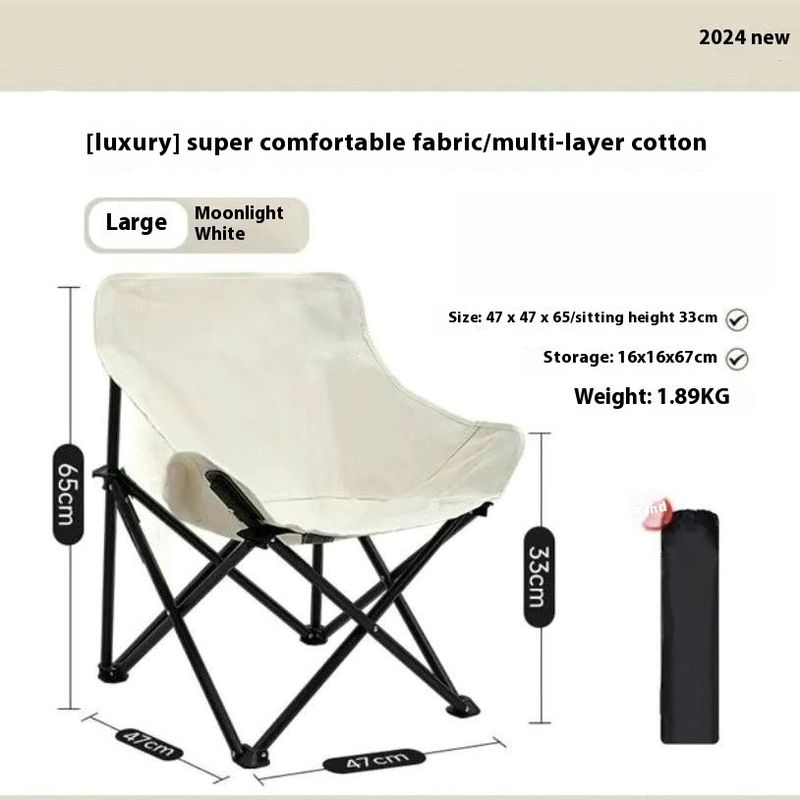 Camping Picnic Art Sketching Chair Portable Lightweight Fishing Stool Outdoor Moon Recliner Folding Bed_voghion.com
