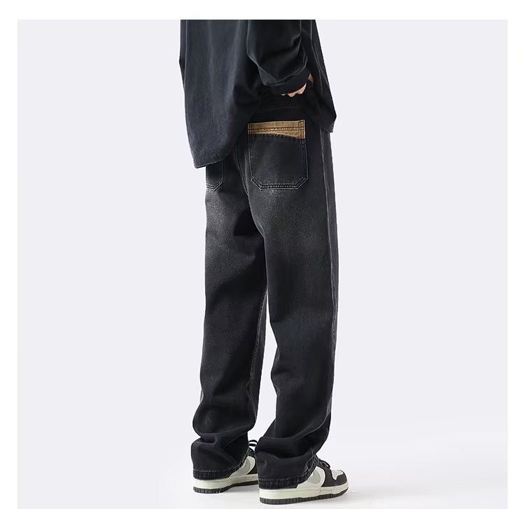 Yellow Mud Jeans Herren Frühling American Ins Washed Straight Leg Trendy Brand Loose Casual High Street Pants_voghion.com