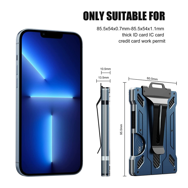Porta-cartões para exterior prático tático de alumínio fashion mini carteira mágica inteligente_voghion.com