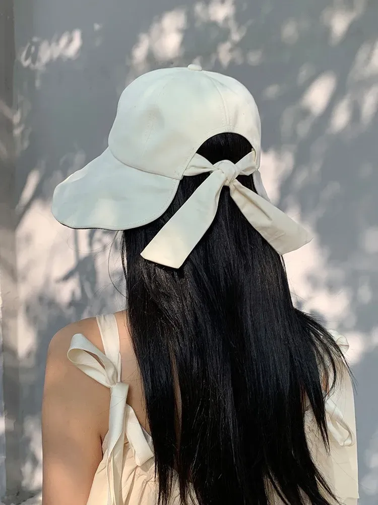 Cappello estivo da donna alla moda per il sole, tesa larga, protezione UV per il collo, cappelli da spiaggia, fiocco, cappelli da pescatore, pieghevoli, coda di cavallo, viaggio, Panama_voghion.com