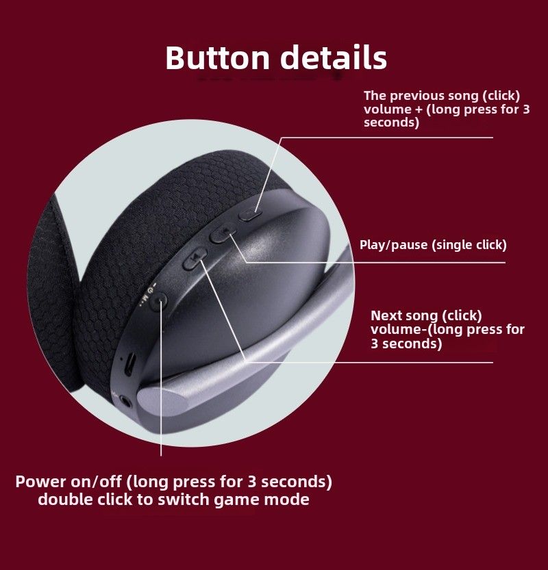 NIA Games Bezlatenční Bluetooth Headset Adaptivní mikrofon Pohodlný_voghion.com
