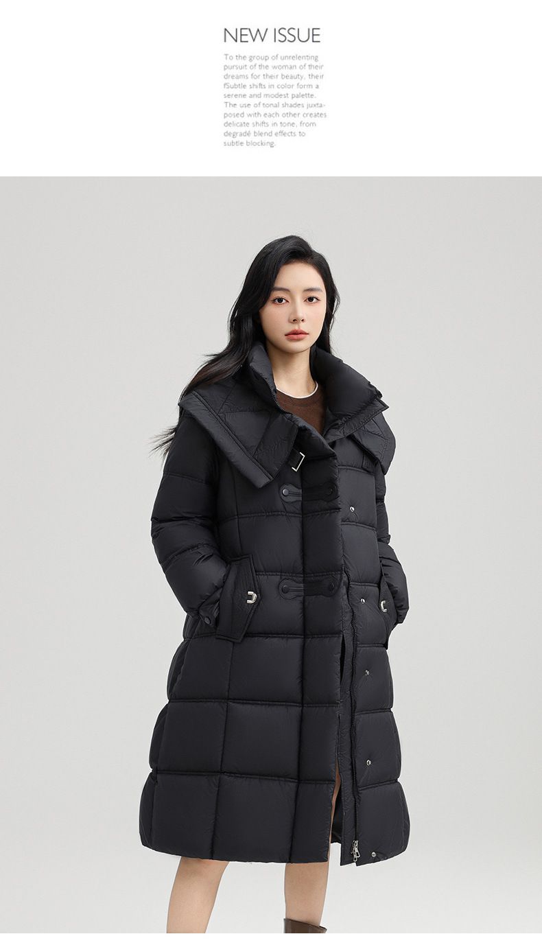 Langer Puffermantel mit Kapuze für Damen in Übergröße – Slim Fit Winterjacke mit Gürtel (M-XXXL) | Stylisch & Warm_voghion.com