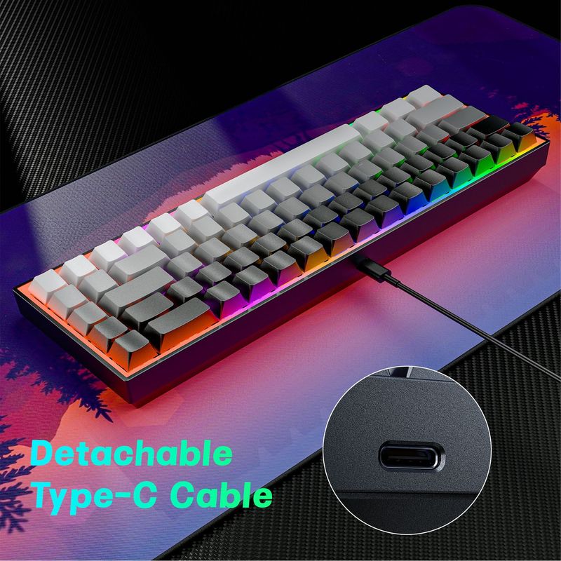 RGB Gaming Mechanical Keyboard – Aluminum Alloy Frame, Low-Noise Red Switches, Wired Backlit Keyboard With Volume Knob For PC/Mac/PS5 (Black)_voghion.com