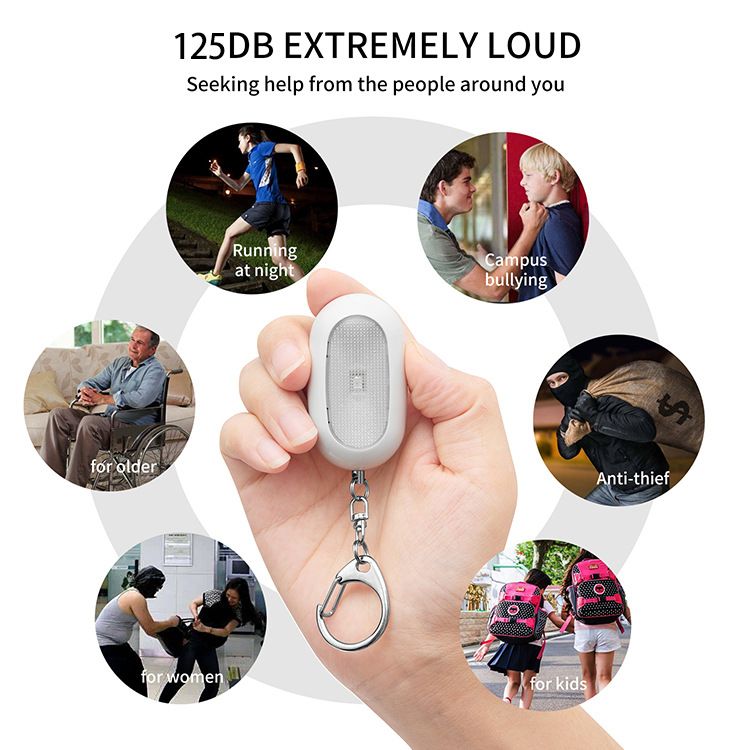 Upgraded Personal Safety Alarm For Women – 125dB Loud Emergency Siren With LED Flashlight, Compact & Lightweight For Running, Travel & Kids_voghion.com