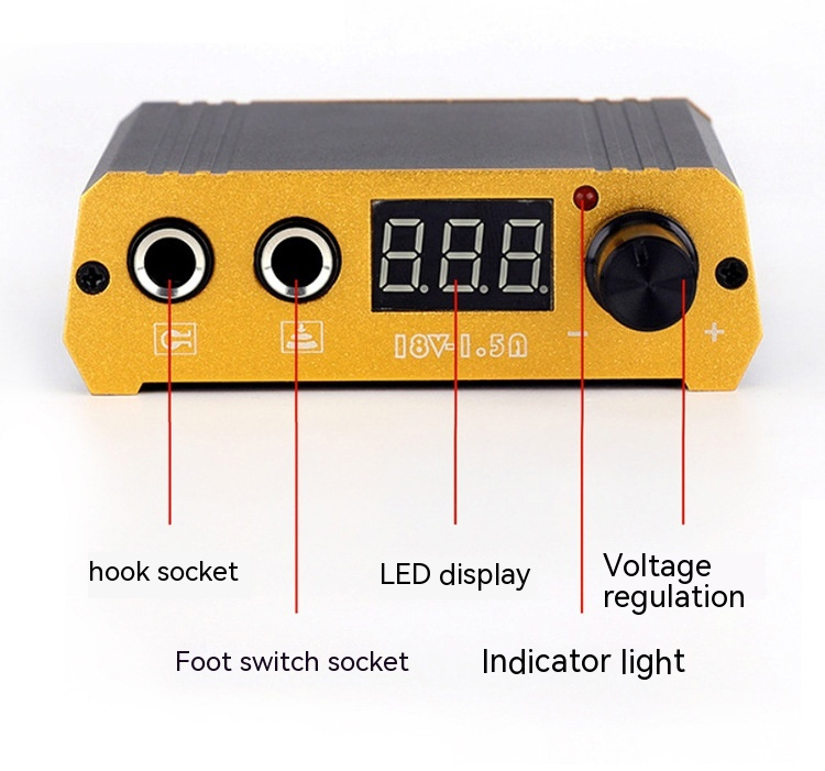 Mini sursă de alimentare cu întrerupător de picior cu afișaj LCD, instrument de tatuaj Ou Liang_voghion.com