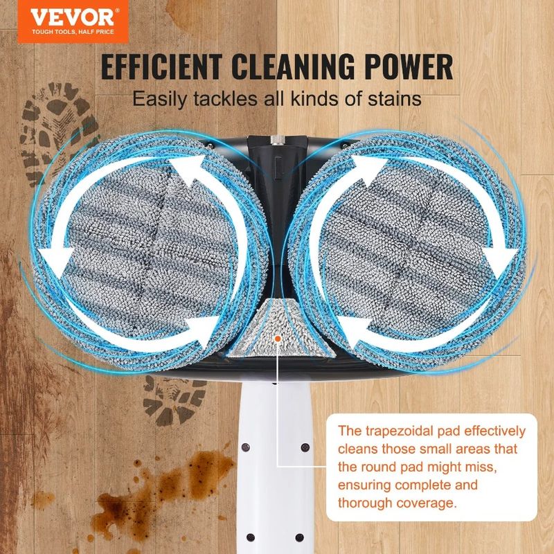 Light Mop Up 40 Dual Tank Mop To Electric Microfiber 4 Water With S 4 LED Spin Electric Cordless And Pads Battery Tra Mins Mop_voghion.com