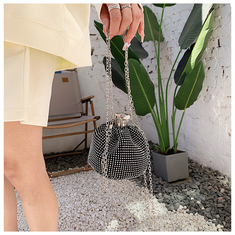 Women's bag coin purse Internet celebrity handmade European and American wine bottle bag aluminum flake clutch bag ladies bag wine bottle dinner bag_voghion.com