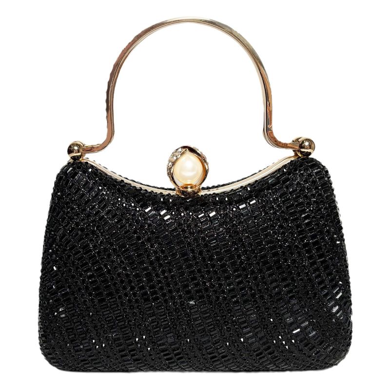 Elegant Socialite Evening Crossbody Shoulder Noble Style Shining Wave-Shaped Handbag Full Diamond Handle Women's Bag_voghion.com