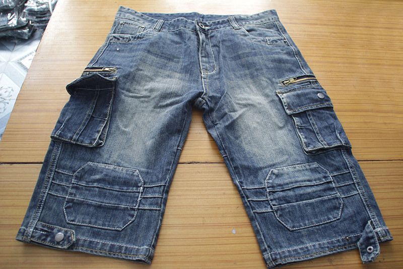 Men's Clothing Men's Overalls Mid Length Pants With Multiple Pockets Casual Denim Cropped Shorts_voghion.com