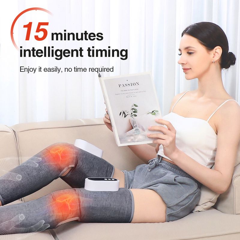 Massaggiatore intelligente a 3 velocità, massaggiatore per gambe con impacco caldo, vibrazione, rilassa i muscoli, allevia la fatica, dispositivo per massaggio di cosce e polpacci_voghion.com