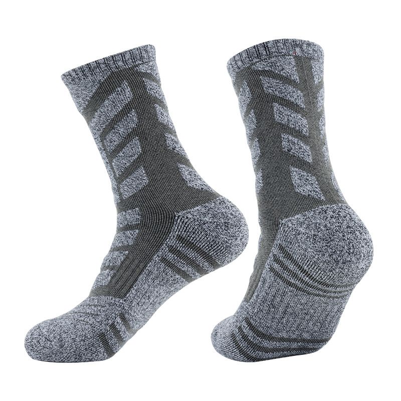 Açık Hava Yürüyüş Sporları Kalınlaştırılmış Havlu Tabanlı Orta Baldır Rahat Yastıklama Koşu Ter Emici Kayak Çorapları_voghion.com