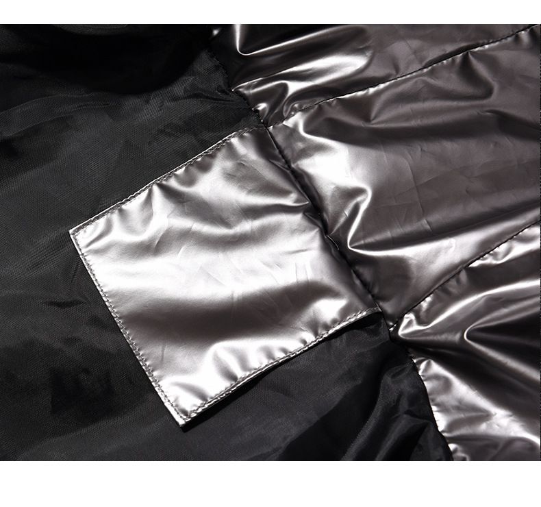 Men's Puffer Jacket With High-Gloss Finish – Winter Oversized Hooded Coat (Polyester Shell, Thickened, Side Pockets, Unisex Streetwear)_voghion.com
