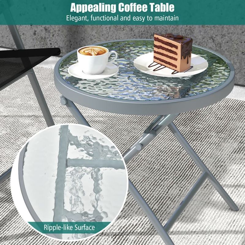 3 Pieces Patio Folding Chair Set Outdoor Metal Conversation Set_voghion.com