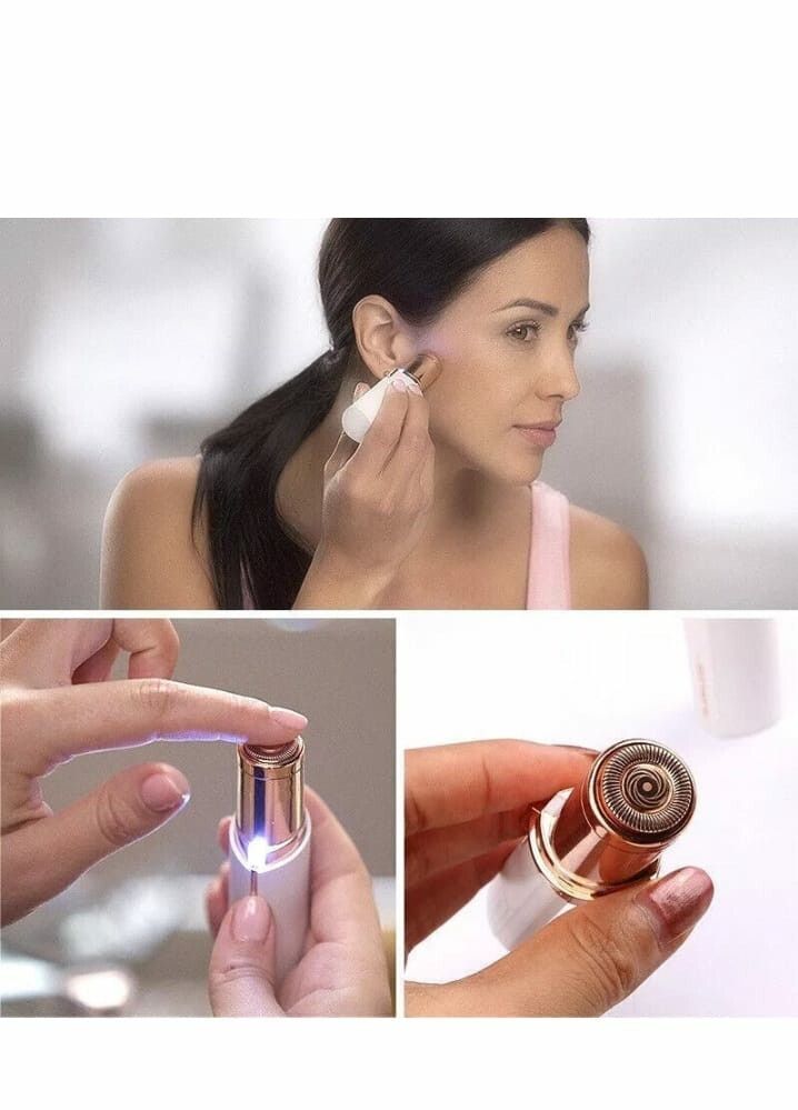 JML NuYou Gesichtshaarentferner, 18 Karat vergoldeter Kopf, Reinigungsbürste, schmerzlos_voghion.com