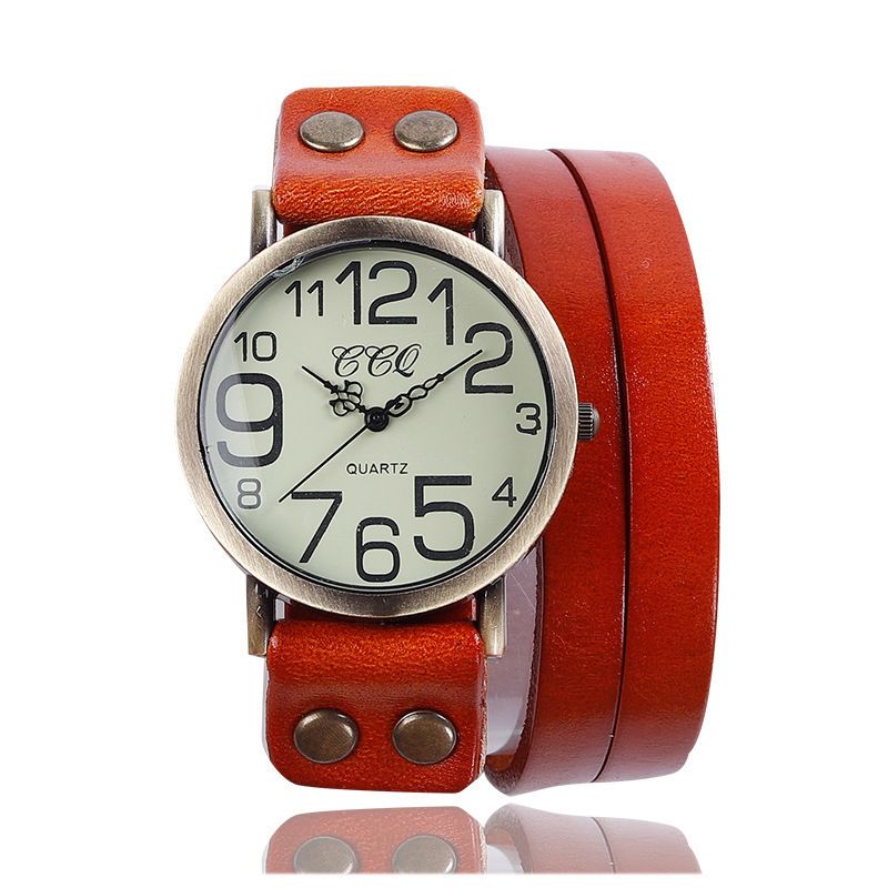 Heißer Verkauf Drei Kreis Uhr Und Frauen, Casual Digitale Quarz Armbanduhr Mit Echtem Leder Armband Für Männer_voghion.com