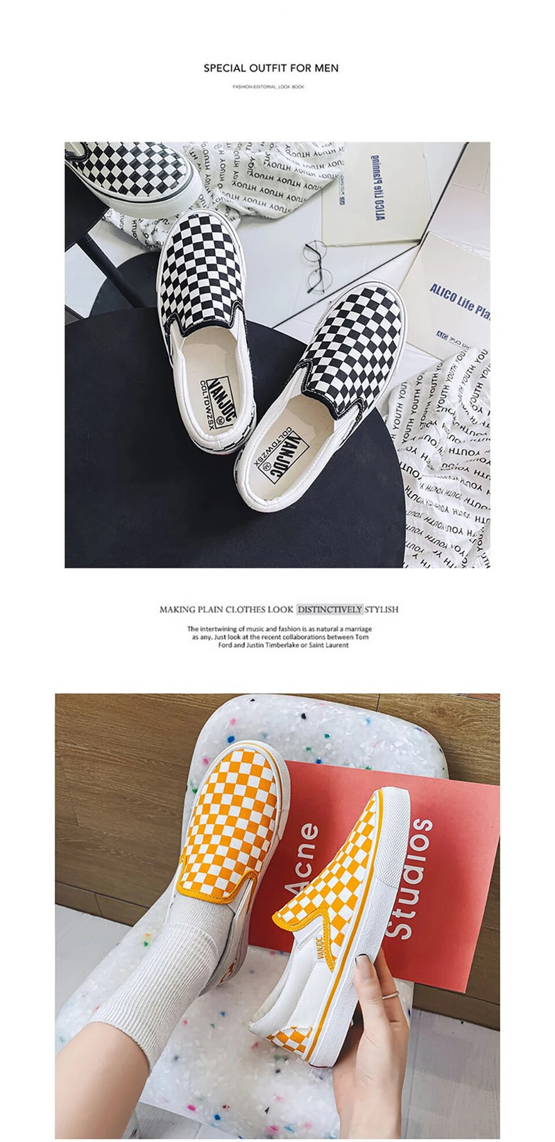 Zapatillas de lona con diseño de tablero de ajedrez para mujer, informales, sin cordones, para caminar, deportivas, para mujer_voghion.com