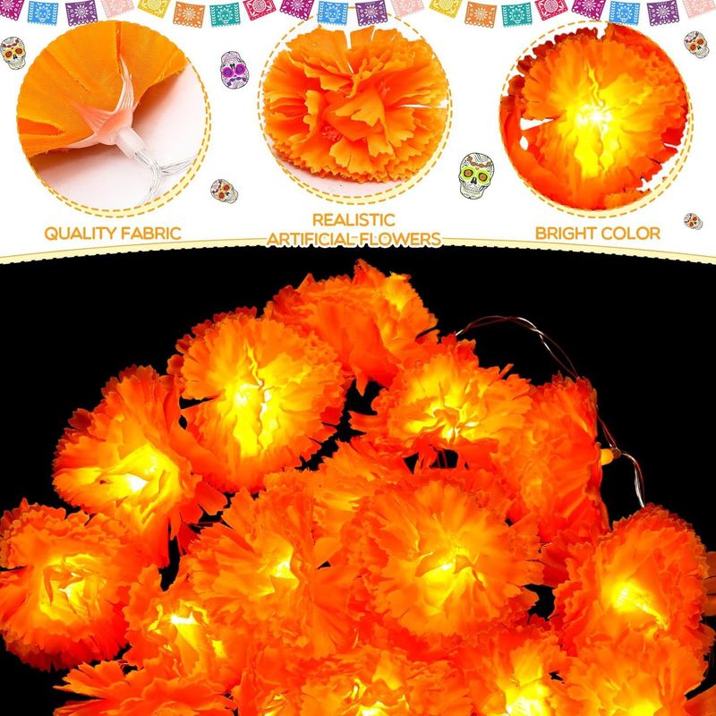 Light String Led Halloween New Chrysanthemum Light Qingming Festival Marigold String Light Ghost Festival Decorative Light Wholesale_voghion.com