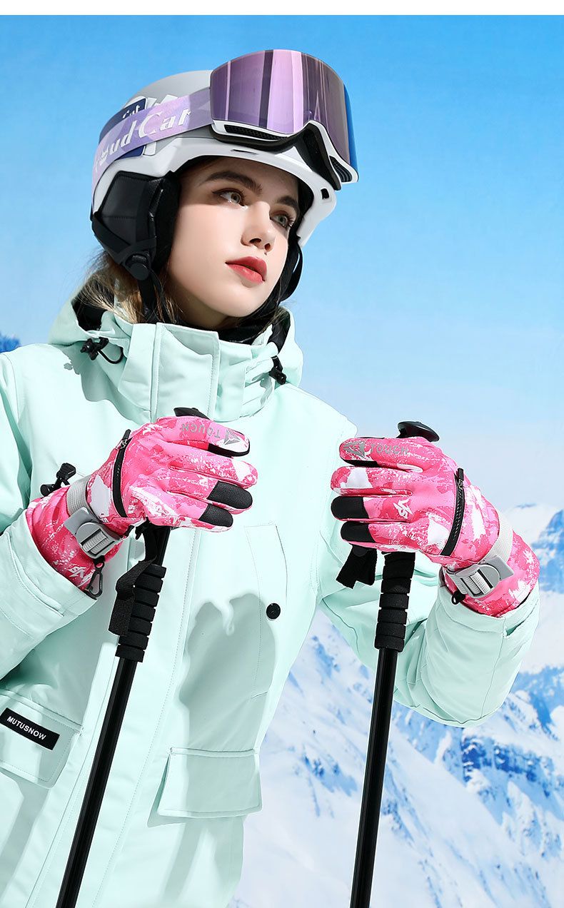 Guantes de esquí térmicos para hombre y mujer: guantes de invierno impermeables, resistentes al viento y con dedos táctiles para snowboard, senderismo y ciclismo._voghion.com