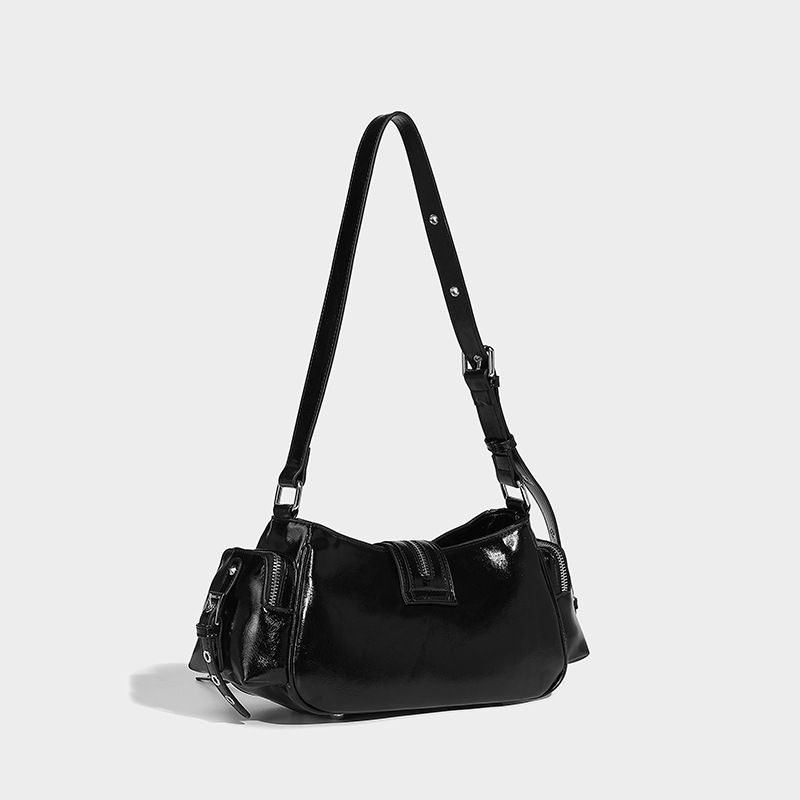 Sac à main tendance à rivets, bandoulière simple, multi-poches, en cuir ciré à l'huile, nouvelle tendance printemps-été 2025, polyvalent_voghion.com