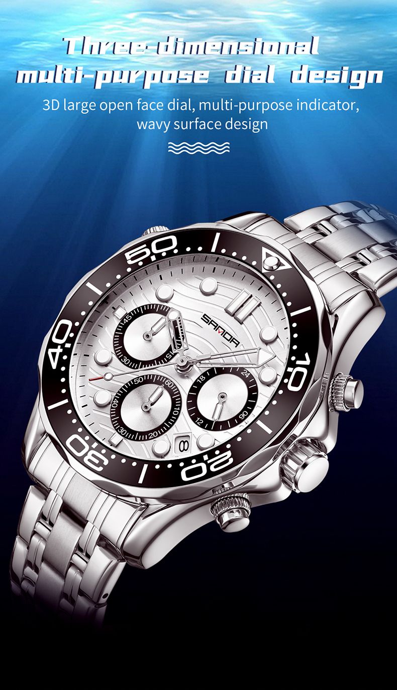 Men's Stainless Steel Quartz Watch With Date Display, Luminous Hands, And 30M Water Resistance - Fashionable Round Dial Wristwatch Waterproof_voghion.com