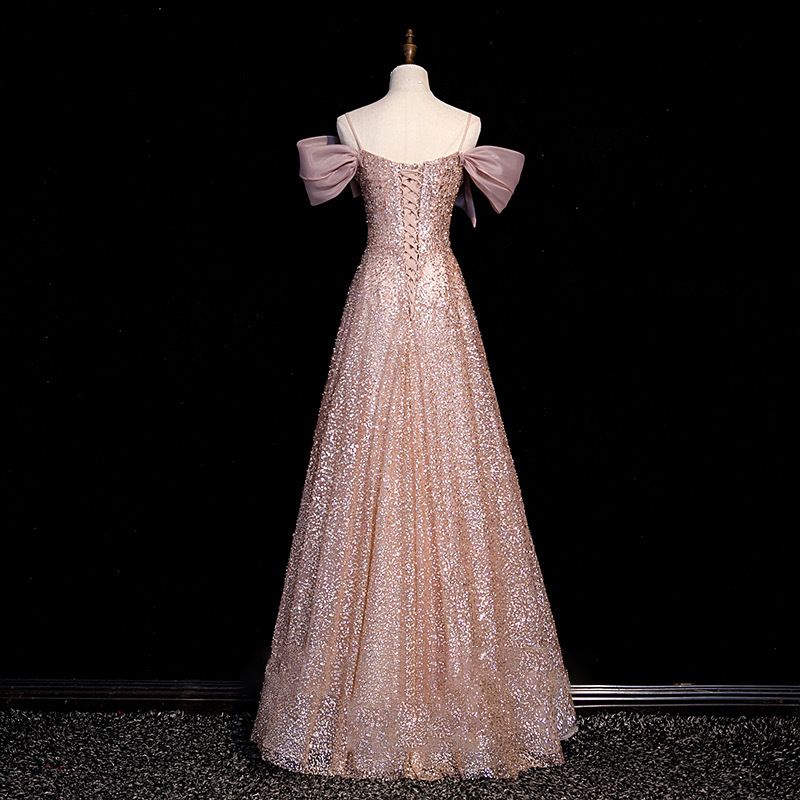 Robe de soirée asymétrique à paillettes, nouvelle robe de banquet, robe de bal_voghion.com