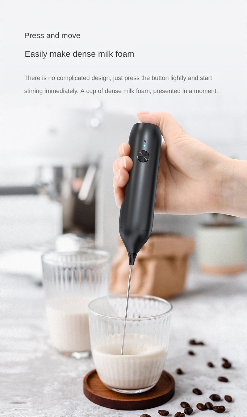 Rechargeable Milk Electric Blender Handheld Wand for Coffee Beverage Blender, Cappuccino Mini Frother_voghion.com