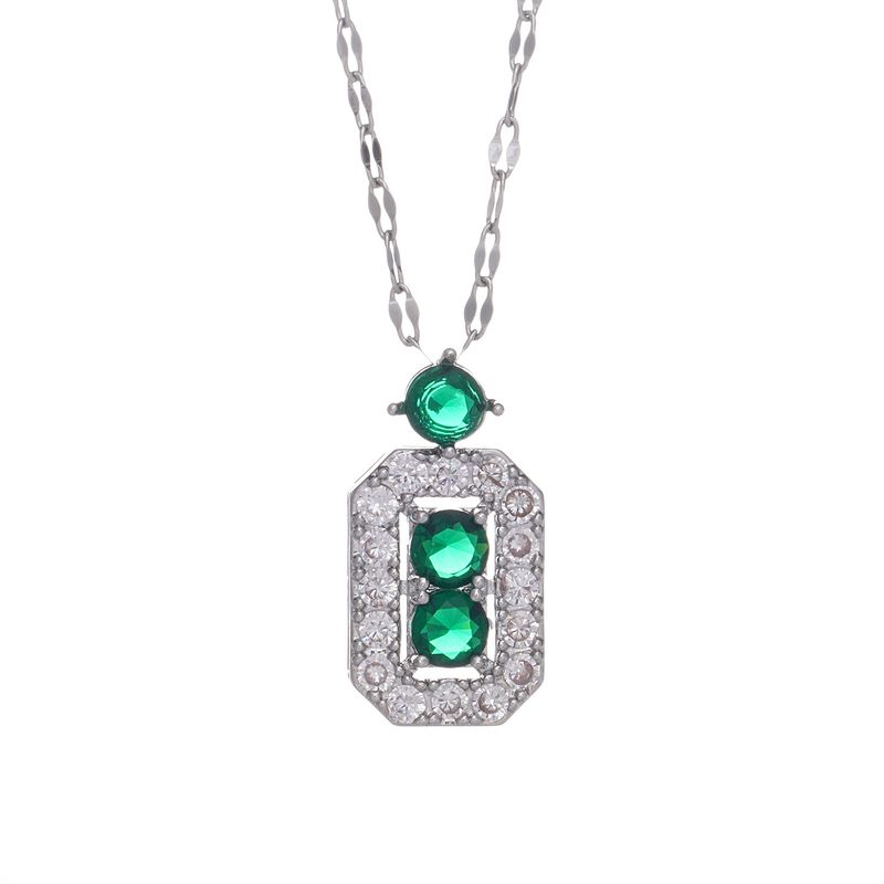 Jewelry Emerald Necklace For Women Light Luxury High-end Full Diamond Women's Earring Set_voghion.com