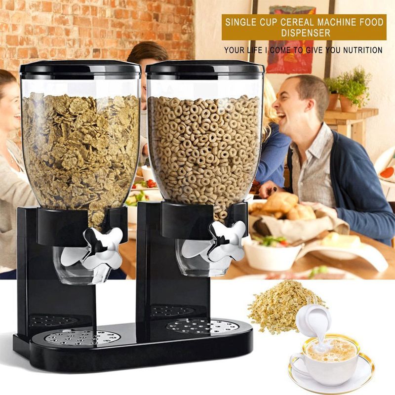 cereal dispemser double head upright plastic wheat machine wheat machine barrel Food Tank TV storage tank_voghion.com