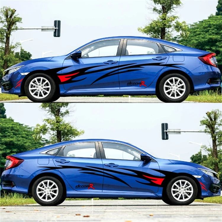 for Cars Personalized Bold Flame Decals Full Body Scratch Cover Stickers Waterproof Car Decoration_voghion.com