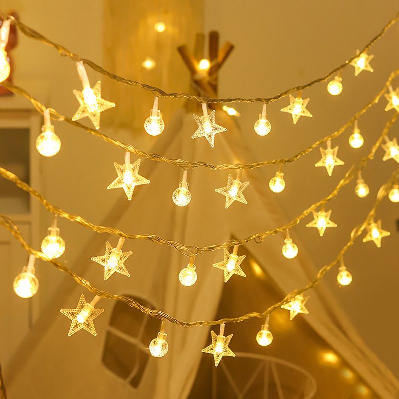 Star Colorful Girly Heart Internet Celebrity Decorative Dormitory Bedroom LED String Flashing Atmosphere Lights_voghion.com