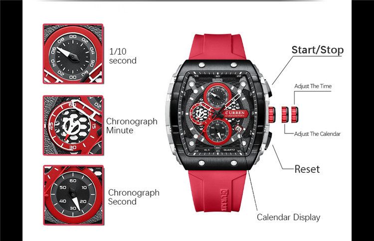 Six Pin Chronograph Watch Men's Fashion Multi Function Watch_voghion.com