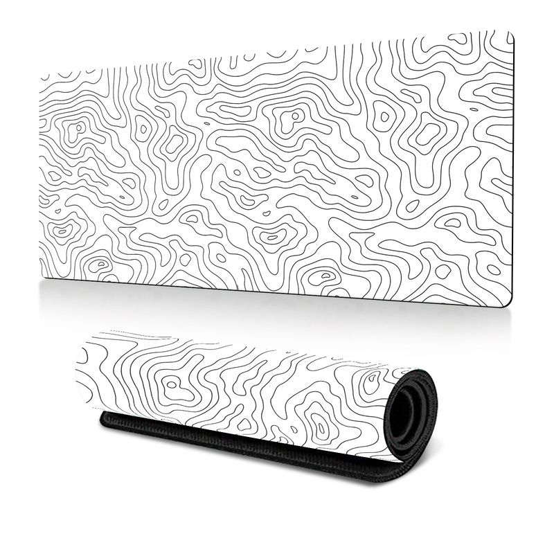 Hot-selling Black And White Contour Line Mouse Pad Large Terrain Texture Table Mat E-sports Table Mat Non-slip_voghion.com